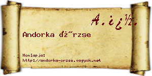 Andorka Örzse névjegykártya